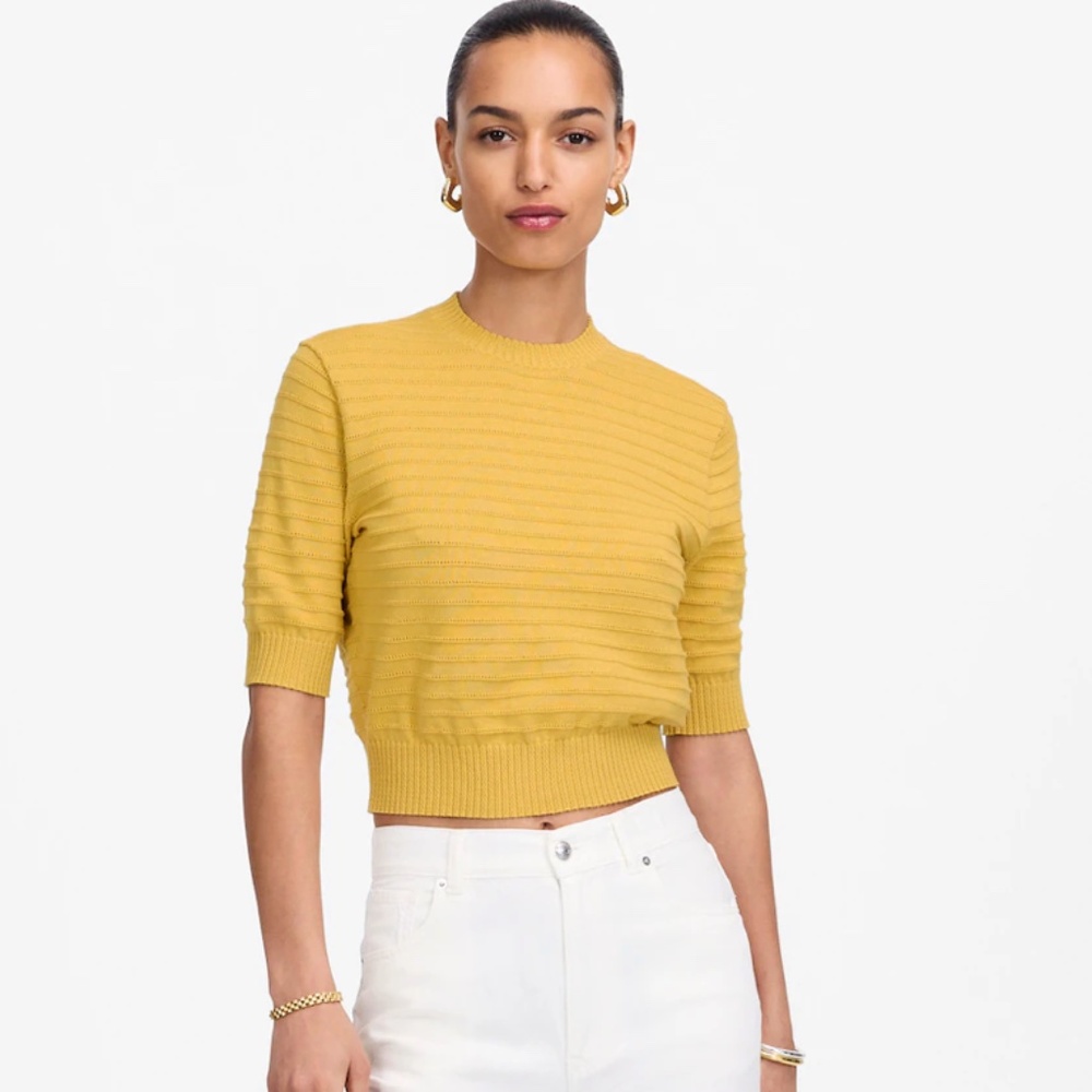 Madewell Textural-Stitch Cotton Sweater XXS